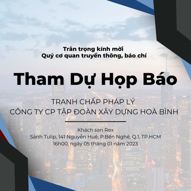 Hoa Binh khong phai la don vi to chuc hop bao 'tranh chap phap ly'