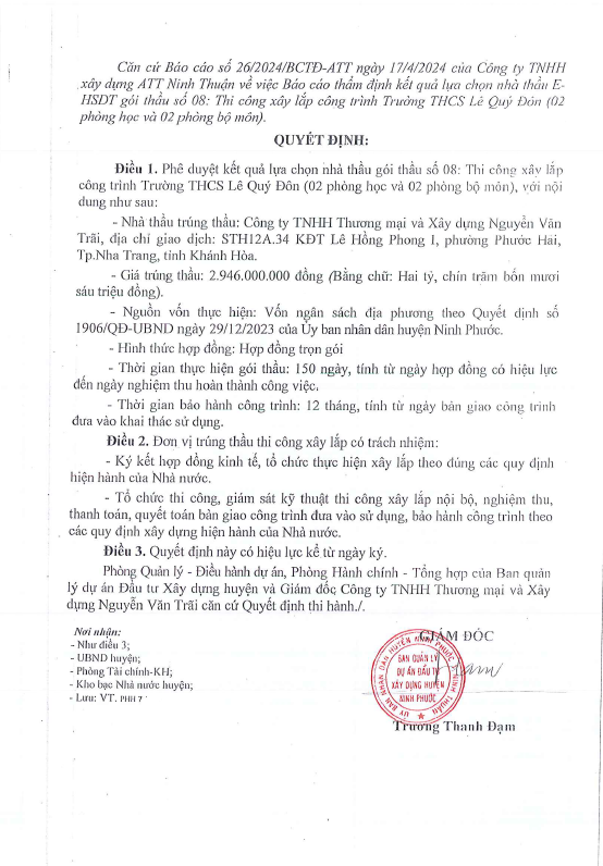 Mot doanh nghiep trung goi thau gan 3 ty Ban QLDA DTXD huyen Ninh Phuoc-Hinh-2