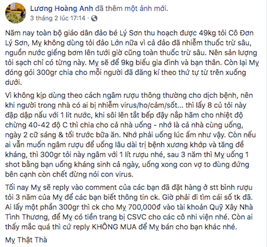 Xu phat 12,5 trieu dong Facebook Luong Hoang Anh tung tin sai ve toi Ly Son
