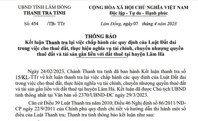 Lam Dong: Loat sai pham dat dai tai huyen Lam Ha
