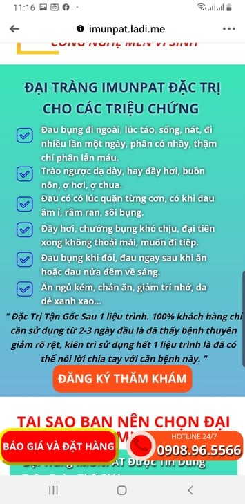San pham Dai Trang IMUNPAT khong co chuc nang dieu tri benh