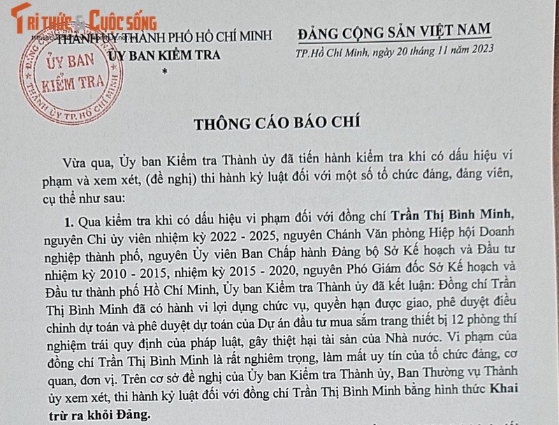 Vi sao cuu Pho Giam doc So KH-DT TP HCM bi khai tru khoi Dang?