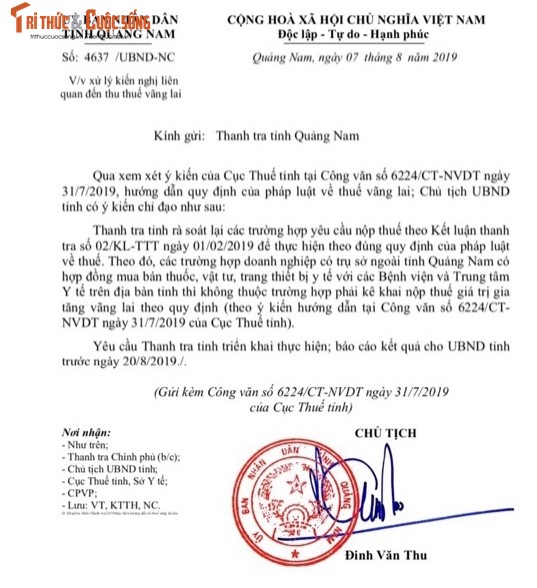 Thanh tra tinh Quang Nam khong mien 10,5 ty thue vang lai cho doanh nghiep